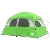 CAMPROS CP tent exterior shows spacious cabin design for family camping.