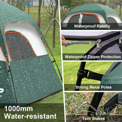 CAMPROS CP tent 6-person mesh roof for stargazing and airflow.