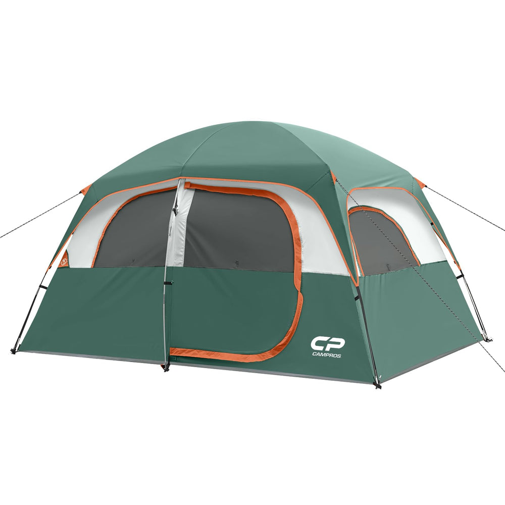 CAMPROS CP tent 6-person interior shows spacious living area for family camping.