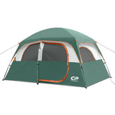 CAMPROS CP tent 6-person interior shows spacious living area for family camping.
