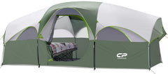CAMPROS CP 8-person tent exterior view showing a weather-resistant shell for family camping