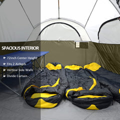 CAMPROS CP tent olive dual-layer design enhances durability and weather protection