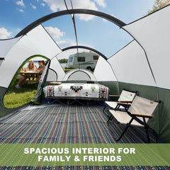 CAMPROS CP tent with sealed seams and waterproof strip delivering reliable rain protection