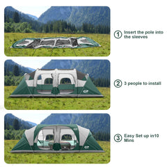 CAMPROS CP tent mesh roof and windows provide airflow for breathable comfort