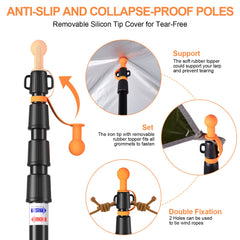 CAMULAND twist-lock pole enables quick secure height changes.