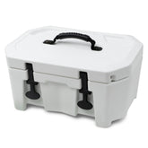 Can-Am Sea-Doo LinQ Cooler front view showing size and rugged white finish for on-water use