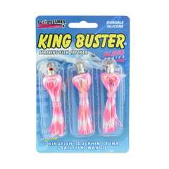 C&H Lures King Buster Bling with pink-white skirt shows holographic shine attracted distant fish