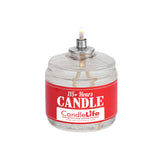 CandleLife Emergency Survival Candle showing 115 hours burn time for blackout lighting.