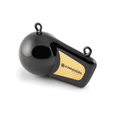 Cannon 2295190 flash weight with black vinyl and gold prism increases visibility for distant strikes.