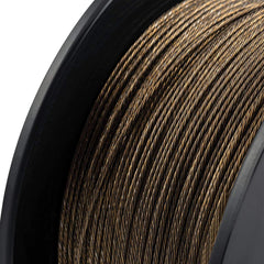 Cannon downrigger cable showing 7-strand braided construction for smooth spooling.
