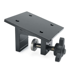 Cannon downrigger clamp base securing gunwale for damage-free mounting on small boats