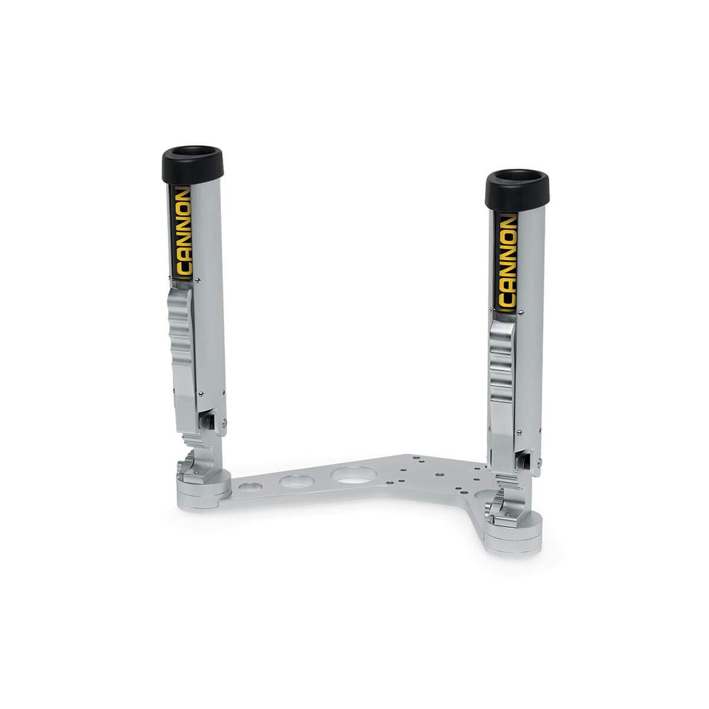 Cannon dual-axis rod holders assembly for flexible trolling setups