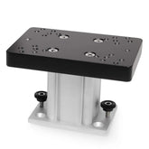 Cannon aluminum fixed-base pedestal mount for downriggers, improving gunwale clearance and line handling