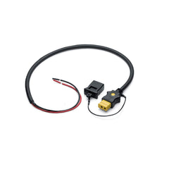 Cannon tethered end cap on battery cable prevents loss and corrosion.