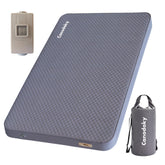 Canodoky sleeping pad inflate button enables quick camping setup.