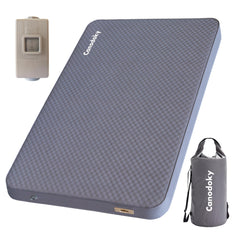Canodoky sleeping pad inflate button enables quick camping setup.