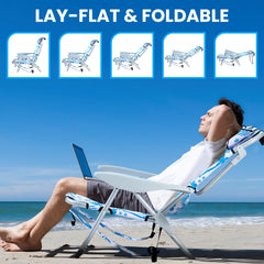 Canpsky lay-flat folding backpack chair ready for travel.