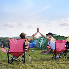 Canpsky camping chair pink folded for compact carry