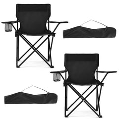 Canpsky two-pack folding chair front view showing sturdy X-frame for stable outdoor seating.