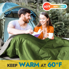 CANWAY two-person sleeping bag setup showing cozy space for camping adventures.