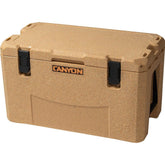 CANYON COOLERS Outfitter 55qt V2 Sandstone, front view, rugged capacity for weekend trips.