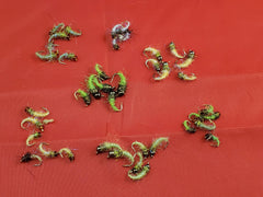 Capt. Ken's Ice Caddis 40 Fly Selection in a lanyard box for quick access