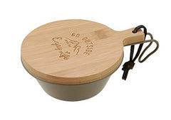 Captain Stag Monte UP-2649 Shera Cup Lid bamboo material showing compact Sierra Cup compatibility.