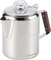 Captain Stag percolator 3cup front view, compact camping-friendly design for easy brew.