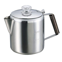 Captain Stag 6-cup stainless steel percolator for outdoor coffee brewing and camp use.