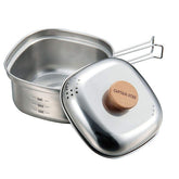 Captain Stag UH-4202 square ramen cooker top view shows compact camping design.