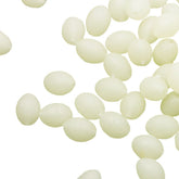 Caralin oval luminous fishing beads closeup showing glow for night visibility.