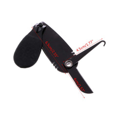 Caralin stainless steel fishing line nipper in black - side view