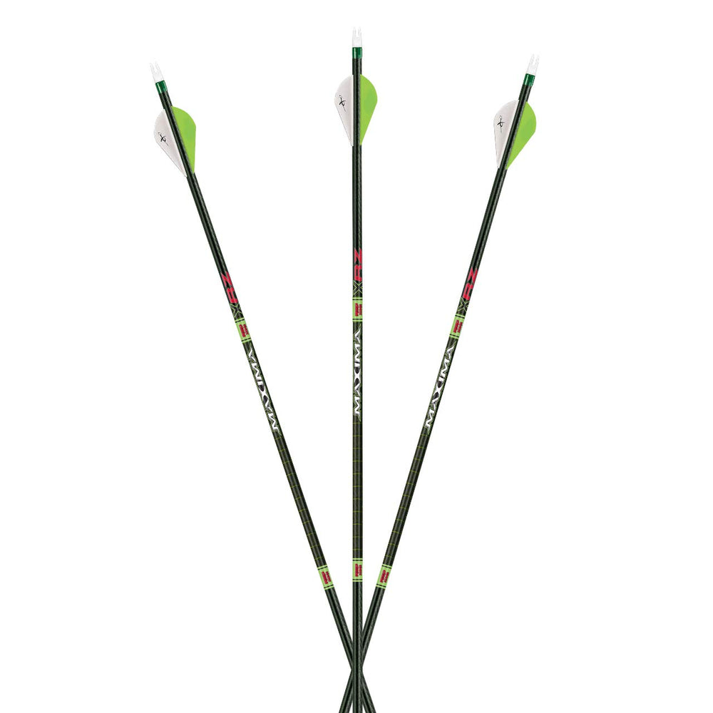 Carbon Express Maxima XRZ 250 arrows assembled for hunting precision and consistency.