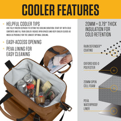 Carhartt Bluestone cooler wide opening for easy access.