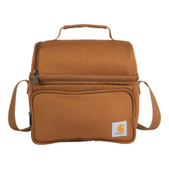 Carhartt lunch box outer shell shows rugged durability for fieldwork and camping.