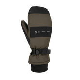 Carhartt men's waterproof insulated mitten, front view, rugged cold-weather protection.