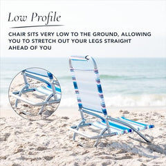 Caribbean Joe chair flat-fold for storage, fits neatly in car trunk after a day out.