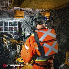 Caribee Pilbara side pocket with reflective tape for quick gear access.