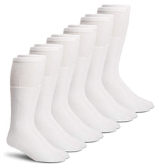 Carolina Ultimate men's sport cushion mid-calf sock in white, six-pack, ideal for workouts