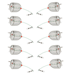 Carp fishing bait cage set in metal finish - 10 piece kit