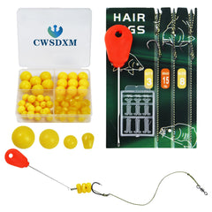 Carp fishing hair rigs kit with pre-tied rigs and hooks