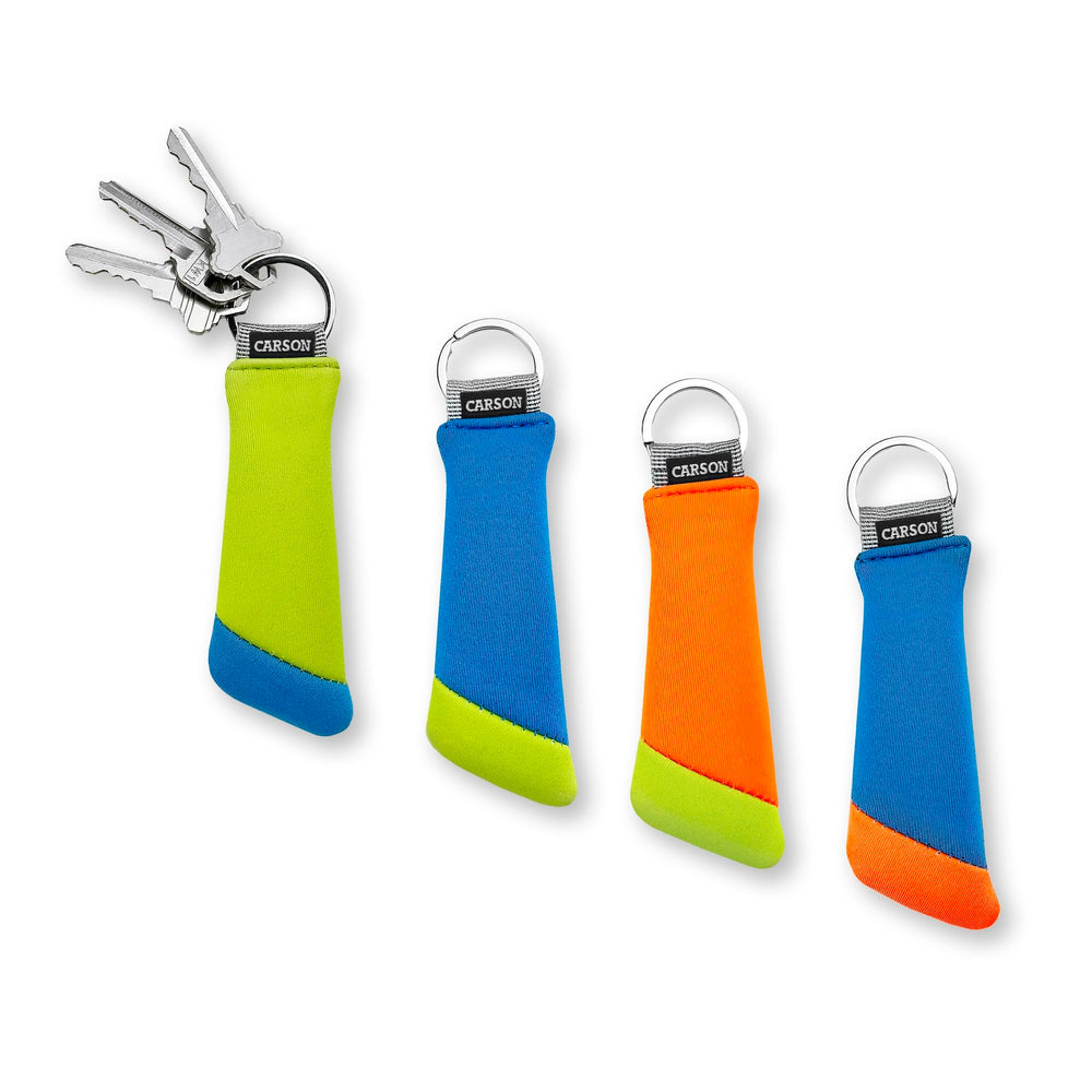Carson floating keychain Green/Orange with buoyant foam for easy water visibility
