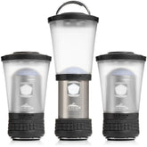 Cascade Mountain Tech lantern open, delivering 360° campsite lighting for visibility.