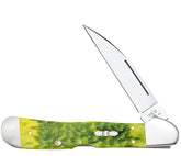 Case CopperLock pocket knife with green apple bone handle, ideal for everyday carry and chores.