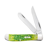 Case XX MINI TRAPPER green apple bone handle for comfortable everyday carry.