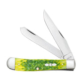 Case XX Pocket Knife Trapper green apple bone clip-open blade for everyday tasks.