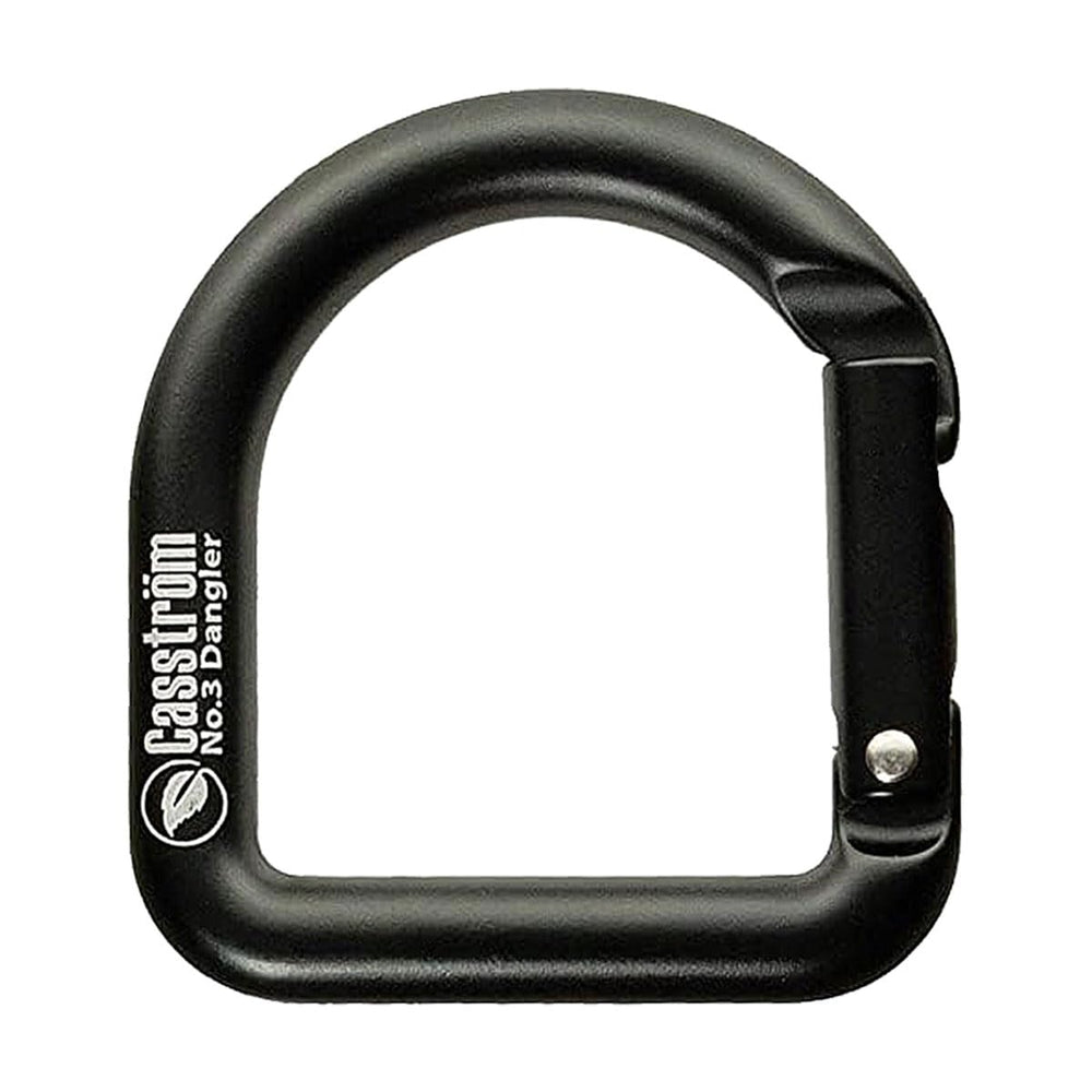 Casström Black Dangler carabiner enabling quick knife access and versatile waist setup