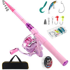Pink carbon fiber telescopic fishing rod for Castaroud Lady kit