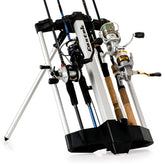 Castek Freshwater 4 Rod Caddy wall-mount shows organized rod storage.