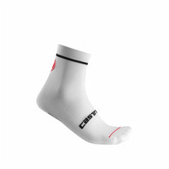 CASTELLI Entrata 9 sock white, back view highlighting breathable fabric and secure fit.